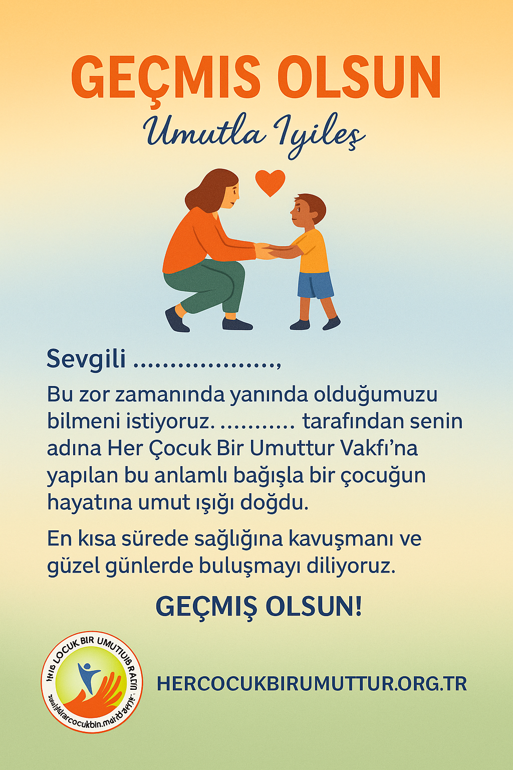 Geçmiş Olsun Kartı